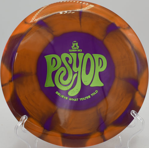Doomsday Discs Psyop carving flex shot at Idlewild Disc Golf Course in Burlington, Kentucky