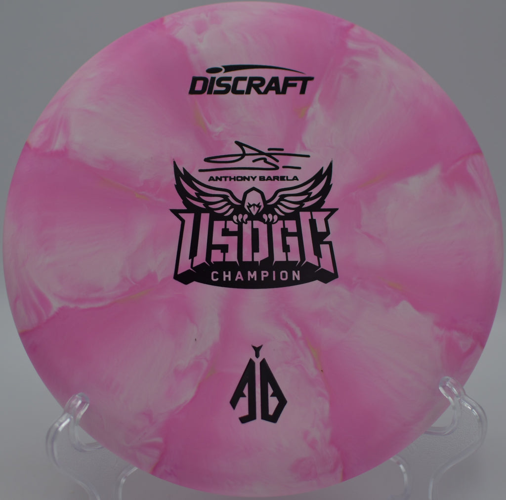 CT Swirl Focus near the chains at Water Tower DGC in Moore, OK, showing its straight-to-fade flight.