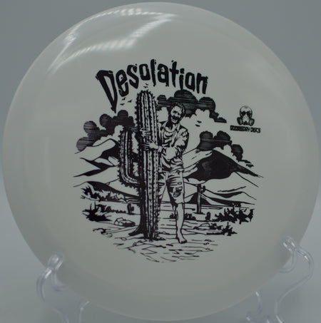 Survival Desolation punching a wind-fighting forehand at Eagle Ridge DGC in Oswego, IL, staying stable through heavy gusts before dumping predictably.