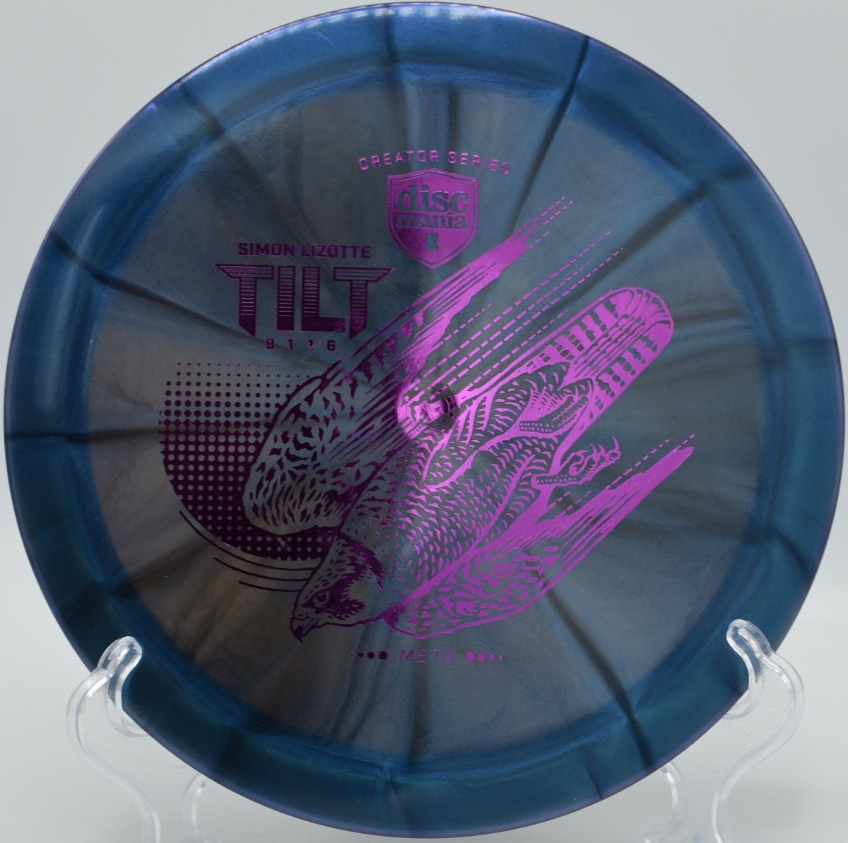 Discmania Meta Tilt extreme overstable spike hyzer with immediate fade at Hornets Nest Park in Charlotte, North Carolina