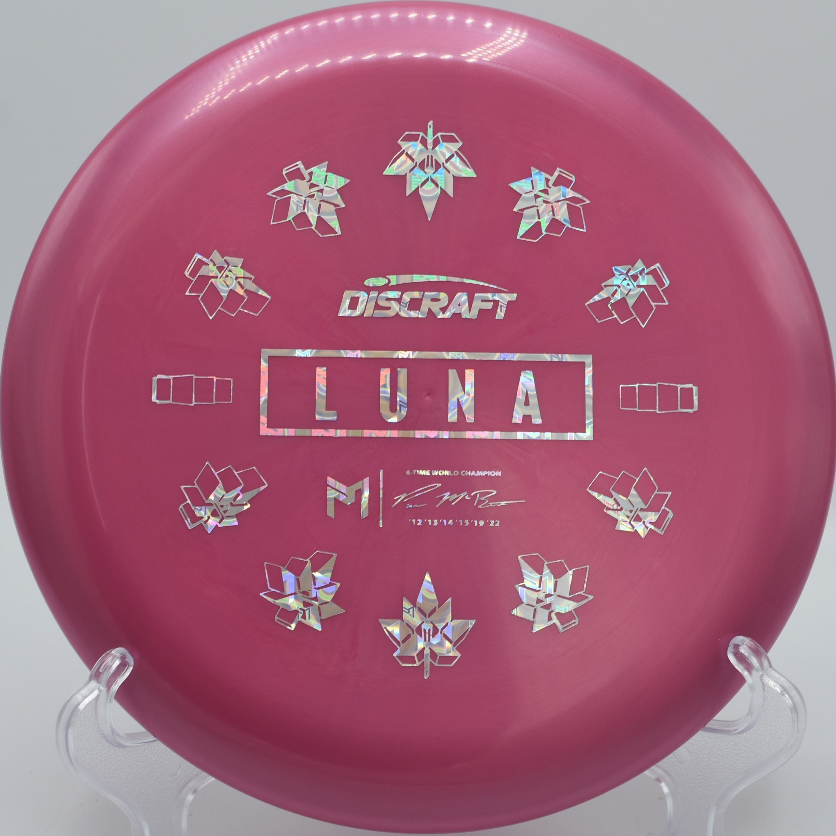 Discraft 2024 Big Z Pro Worlds Luna displayed at Angry Beaver DGC, Burlington NC for consistent putting and touch drives