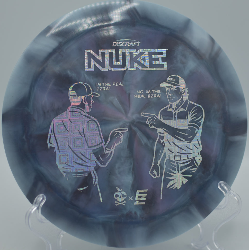 ESP Nuke Collaboration by Aderhold & Robinson cutting through coastal wind at Golden Gate Park Disc Golf Course in San Francisco, California.