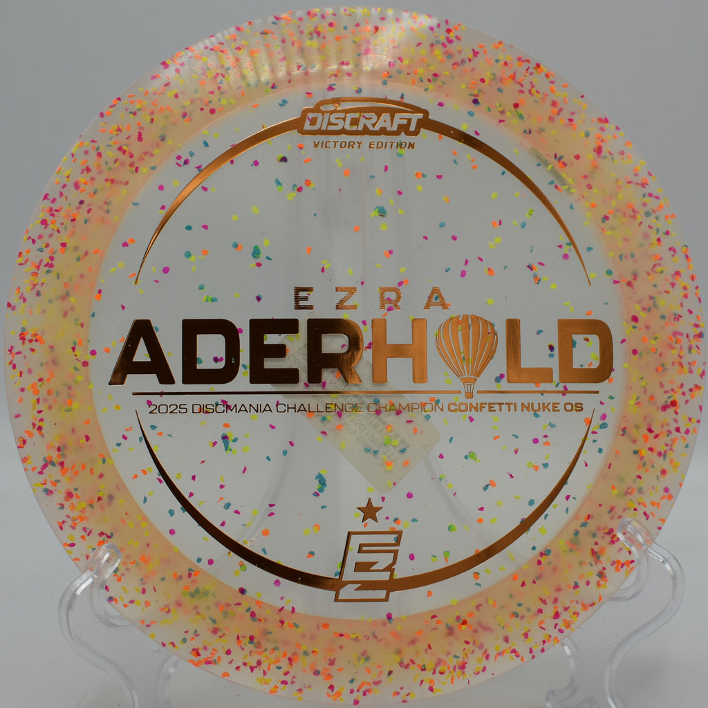 Discraft Z Confetti Nuke OS gripping the wind on a power anhyzer at Hornets Nest in Charlotte, North Carolina
