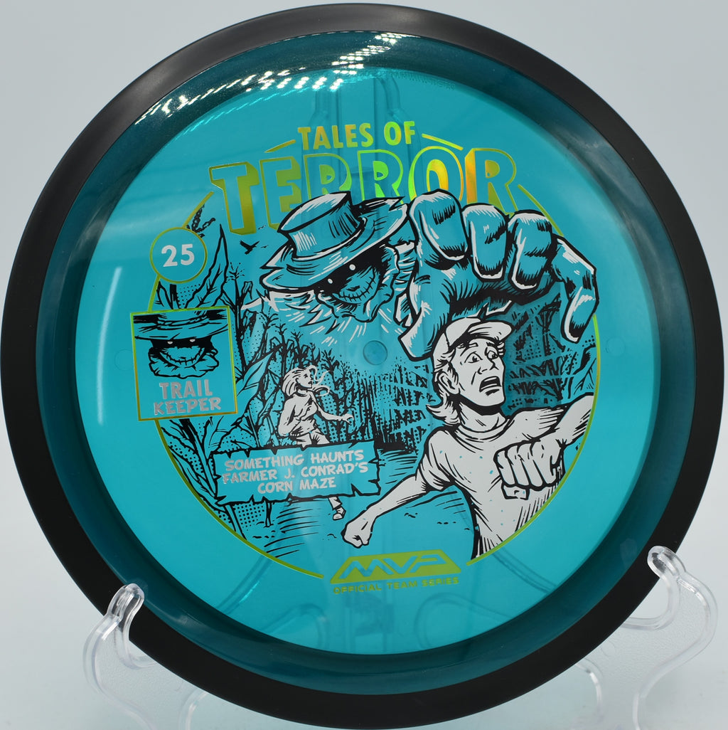 Proton Trail disc flying straight at Camp Sekani Disc Golf Course in Spokane, Washington, highlighting its reliable neutral-stable flight.