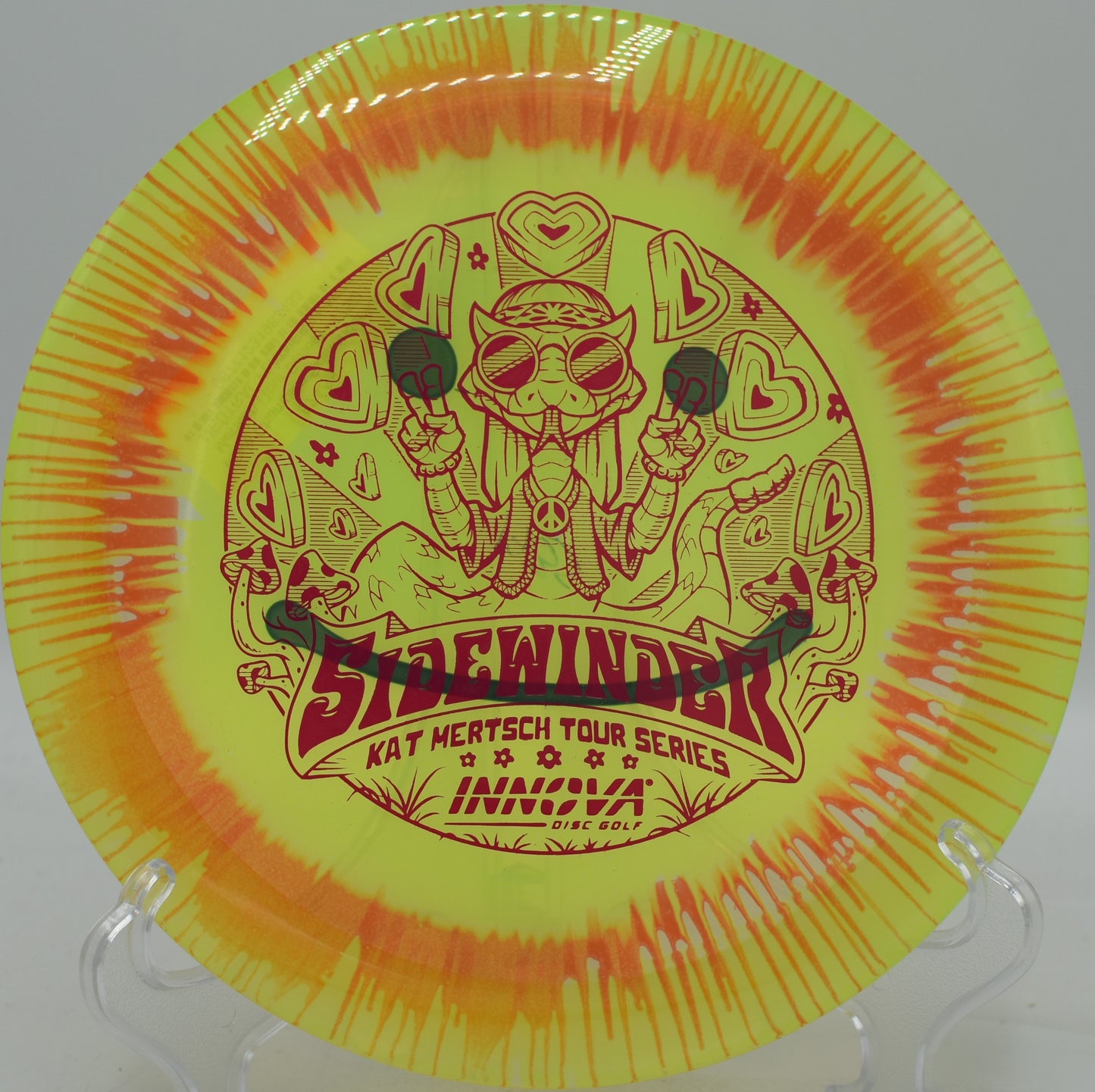 Eye-catching roller with the I-Dye Sidewinder at Patriot DGC in Oklahoma.


