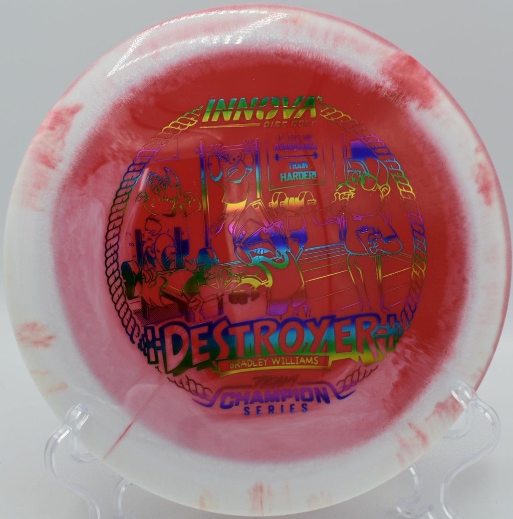 Bradley Williams Halo Star Baby Destroyer disc golf distance driver resisting turn at Trophy Club Disc Golf Course Texas