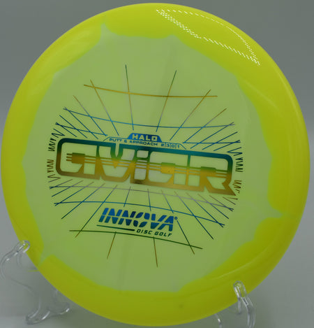 Innova Halo Star Aviar gliding straight on Hole 9 at Rock Ridge Disc Golf Course, Pittsboro, North Carolina.