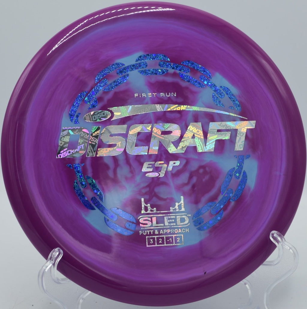 First Run ESP Sled straight glide approach at Moraine State Park Disc Golf Course in Portersville, Pennsylvania