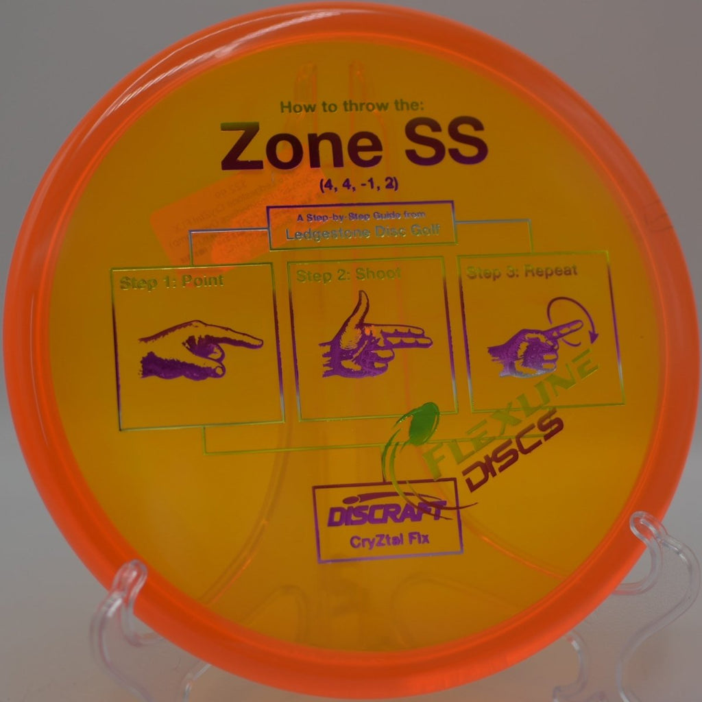 Discraft CryZtal FLX Zone SS holding a flat line at Mont du Lac Disc Golf Course in Superior, Wisconsin