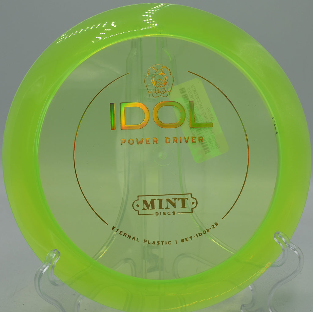 Mint Discs Eternal Idol disc shaping a controlled hyzer line at Hornets Nest Disc Golf Course in Charlotte, North Carolina