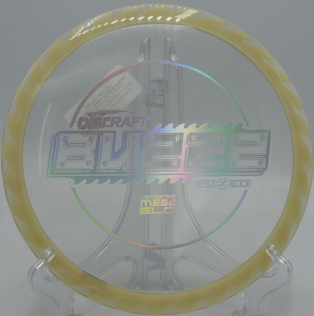 BuzzzSaw CryZtal FLX disc with glow halo ripping across fairway at Tyler State Park, PA