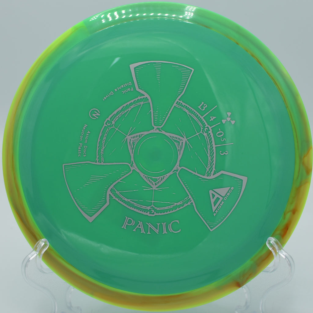 "Axiom Neutron Panic – Power thrower’s dream disc for confident forehands at Hornet’s Nest Disc Golf Course in North Carolina."

