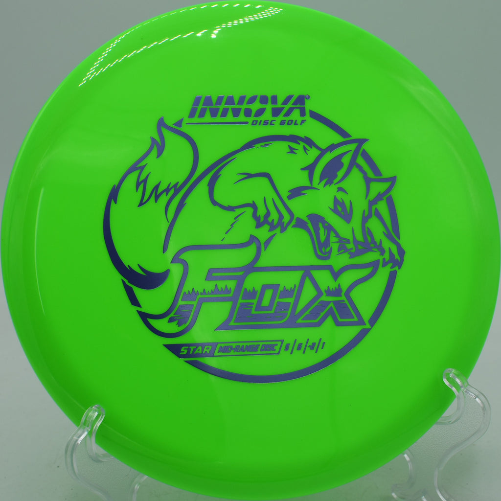Star Fox Innova midrange gliding clean through wooded fairways at Idlewild Disc Golf Course in Burlington, Kentucky.