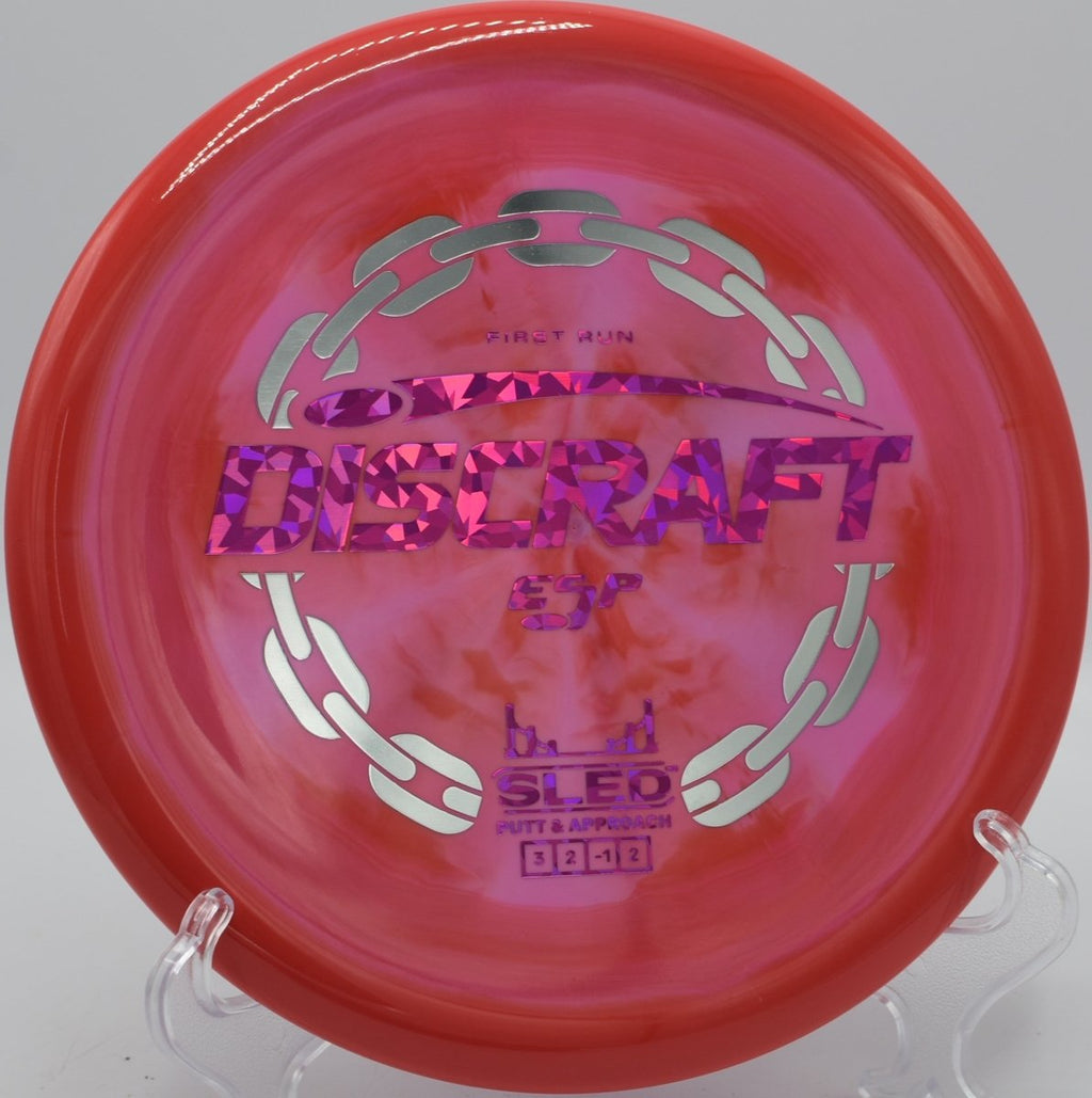 ESP First Run Sled finesse backhand approach at Idlewild Park Disc Golf Course in Reno, Nevada