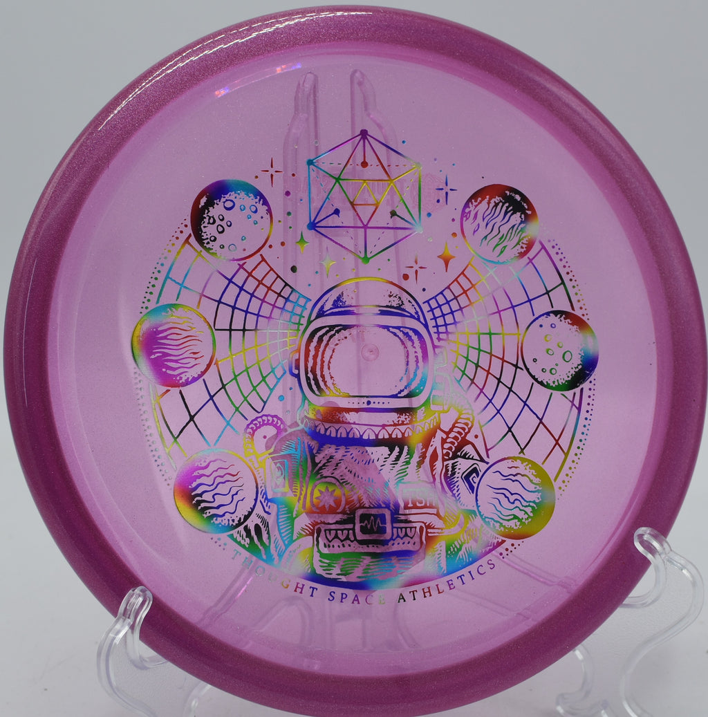 Thought Space VEX Vessel disc gliding with reliable fade at Water Works Park Disc Golf Course in Kansas City, Missouri.