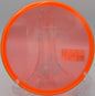 Close-up of the Proton Envy disc, highlighting its unique design and flight path, taken at Maple Hill Disc Golf Course in Leicester, Massachusetts.