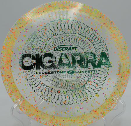 Color-swirled Confetti Z Cigarra gliding through wooded lines at Idlewild in Burlington, Kentucky