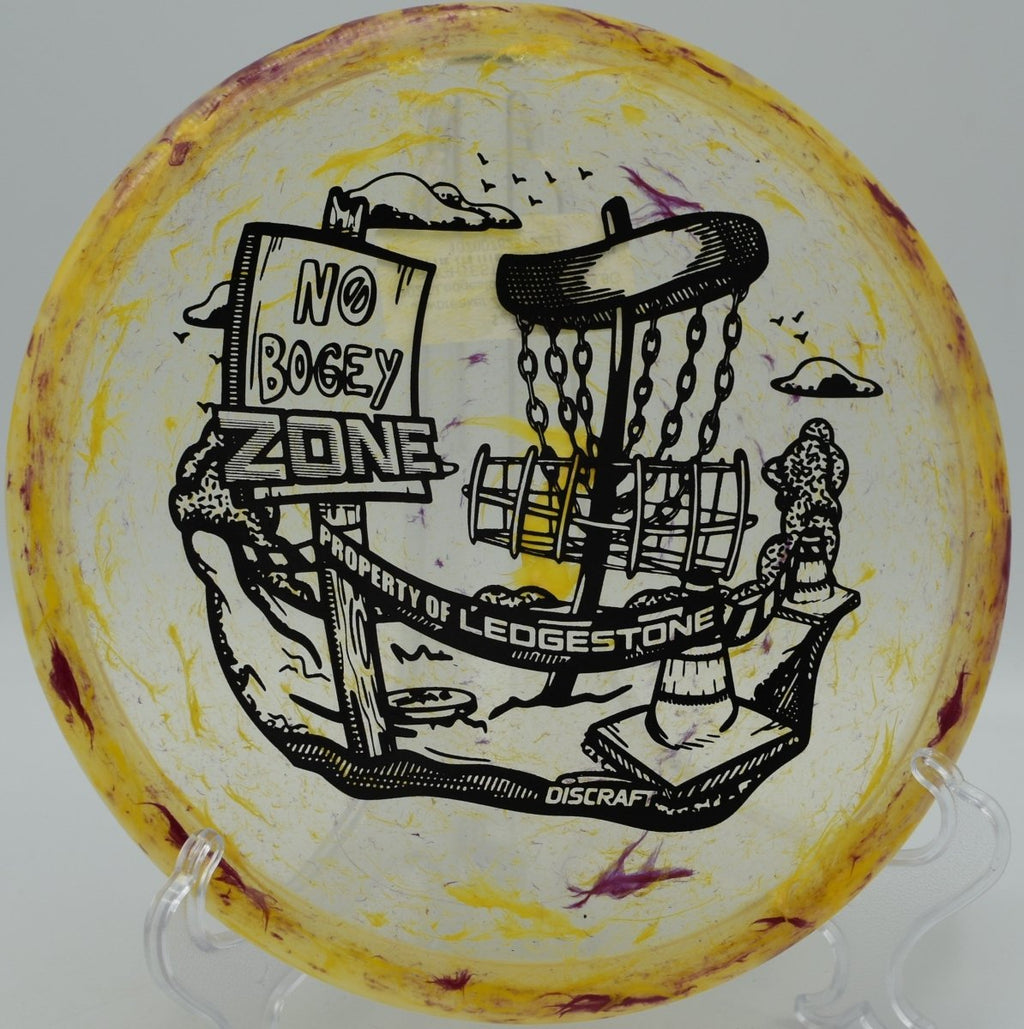 Discraft Zone torque-heavy forehand approach at Riverbend Disc Golf Course in Milo, Maine