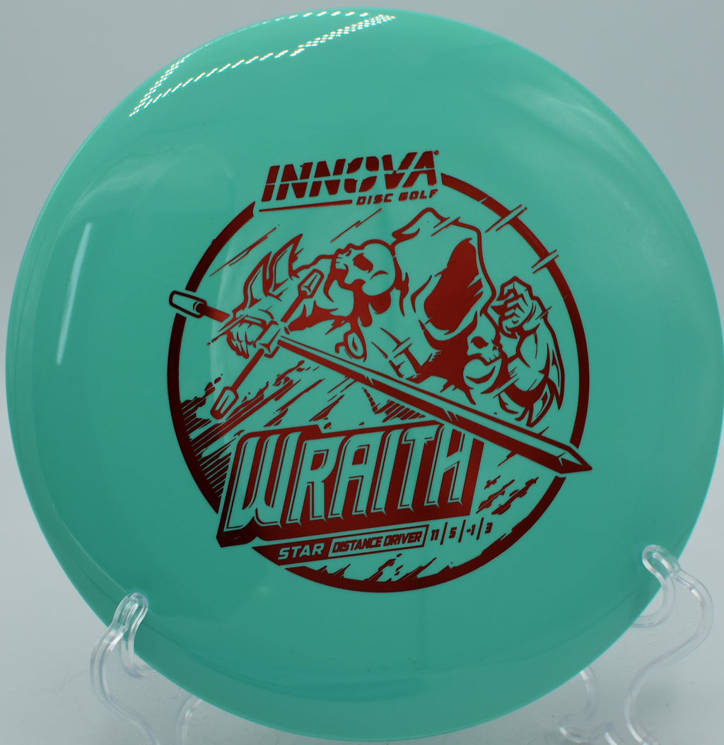 Innova Star Wraith stable high-speed driver flying long at Idlewild Disc Golf Course in Burlington, Kentucky