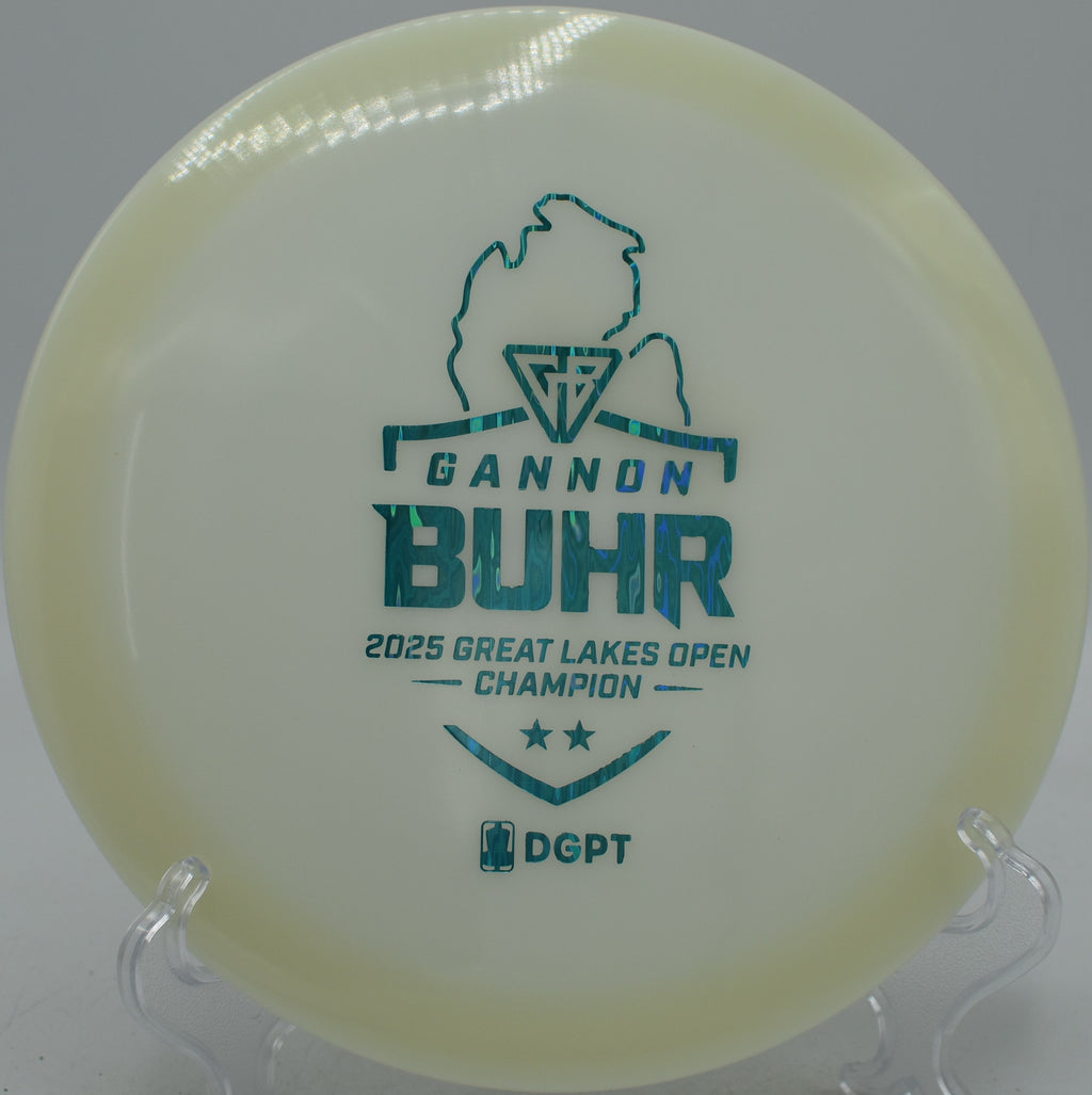 Glow C-Line FD2 Discmania Triumph Series 2025 Gannon Buhr fairway driver shaping anhyzers at Sabattus Disc Golf Course in Sabattus, Maine.