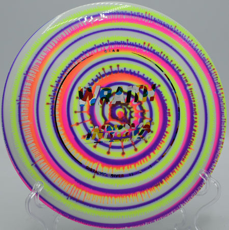 Star plastic Wraith with I-Dye pattern ripping a forehand drive at North Boundary Park in Cranberry Township, Pennsylvania