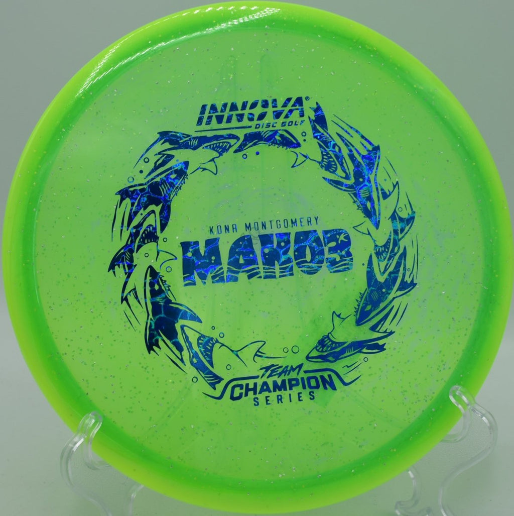 Innova Halo Champion Metal Flake Mako3 midrange shaping clean line at Pueblo City Park Disc Golf Course in Pueblo Colorado