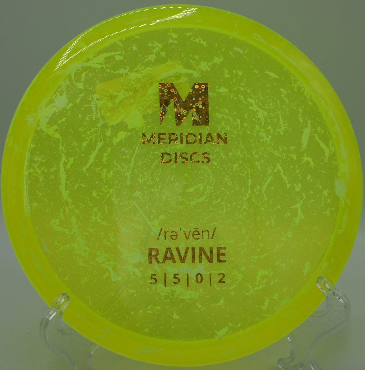 Ravine Marbled Clarus midrange power backhand line with clean fade at Sandy Hollow DGC in Rockford, IL