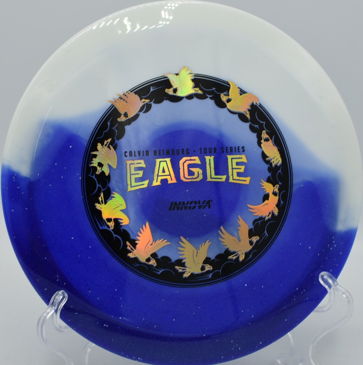 Duo Eagle fairway driver attacking wooded fairways at Renny Gold Disc Golf Course, Charlotte, North Carolina