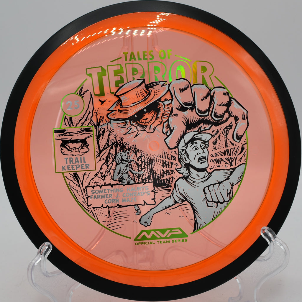 Proton Trail Halloween disc on a forehand spike hyzer at Turkey Lake Park in Orlando, Florida.