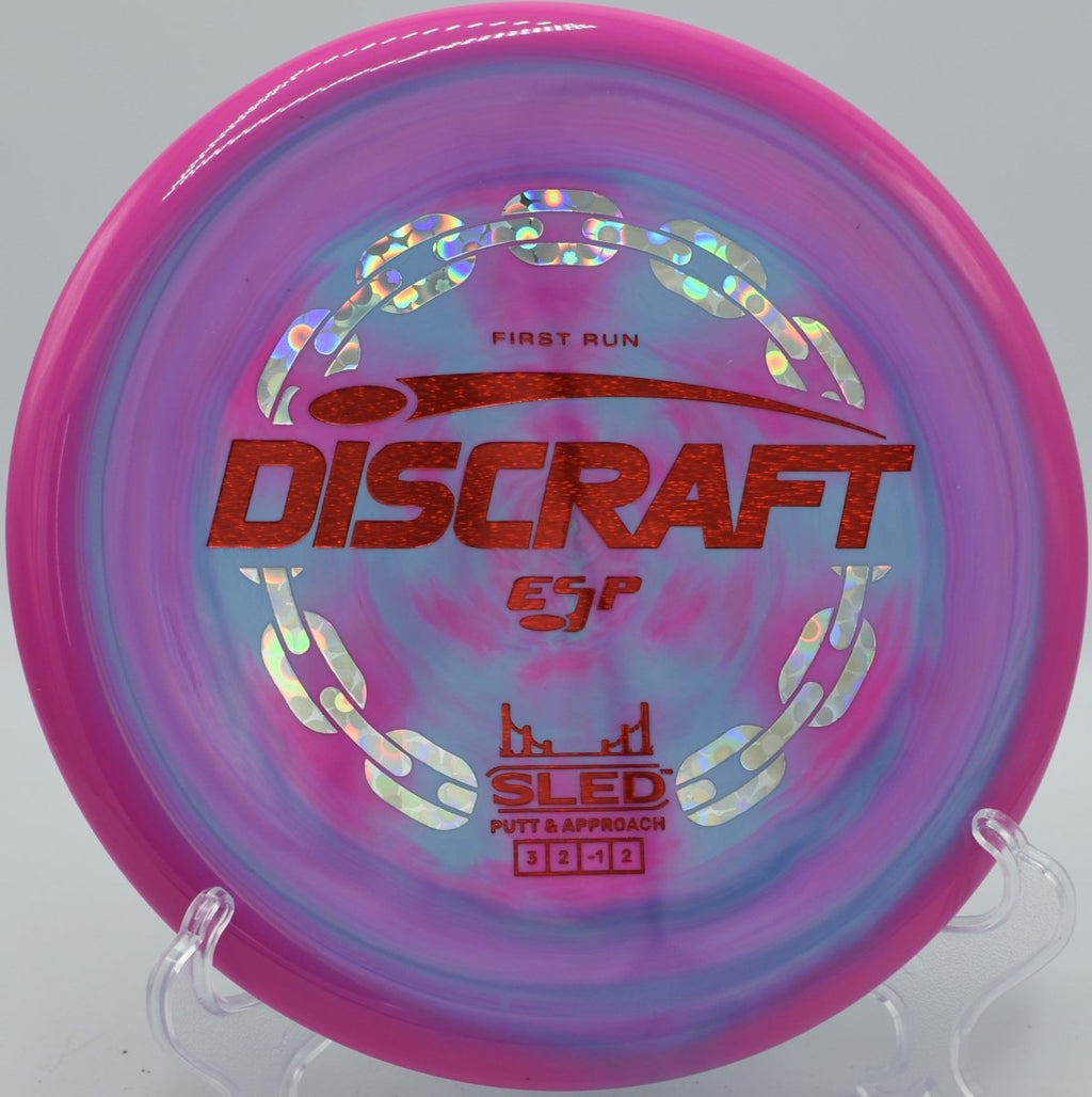 First Run ESP Sled accurate placement putter through trees at Harmony Bends Disc Golf Course in Columbia, Missouri