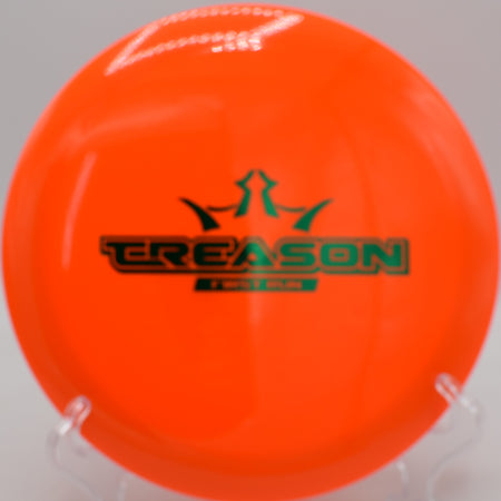 Fuzion Treason First Run Dynamic Discs driver shaping controlled anhyzers at Blue Ribbon Pines Disc Golf Course in East Bethel, Minnesota.