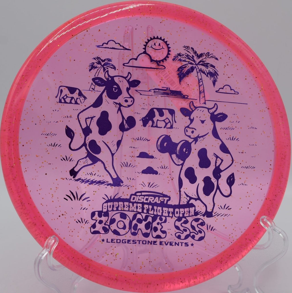 SFO CryZtal Sparkle Zone SS flat tunnel forehand with controlled fade at Lake Marshall DGC in VA