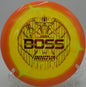 Innova Halo Star Boss high-speed driver ripping a max flex bomb at Maple Hill Disc Golf Course in Leicester, Massachusetts