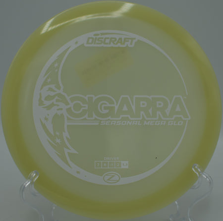 Mega Glow Z Cigarra fading strong through darkness at Harmon Hills Disc Golf Course in Fall Branch, Tennessee.