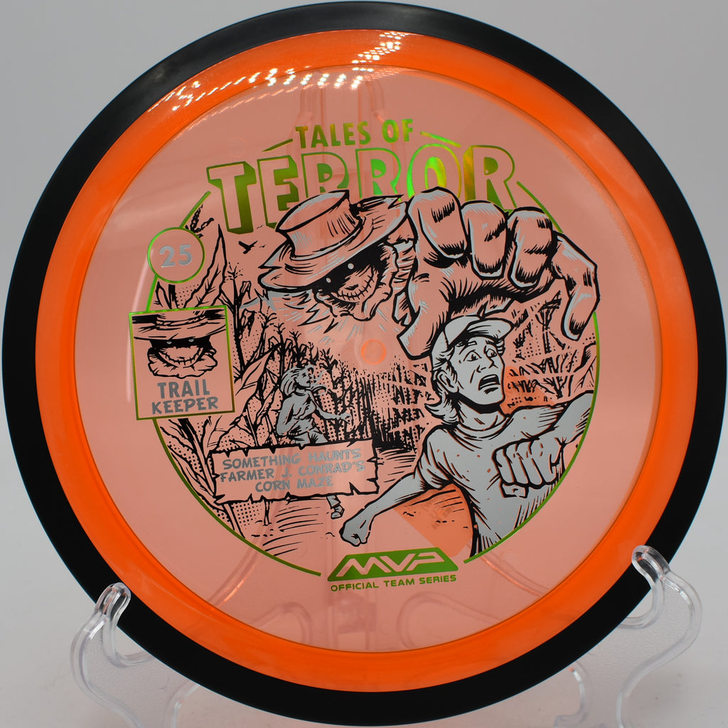 2025 MVP Halloween Trail showing clean release on a tunnel drive at Gran Canyon Disc Golf Course in Brooksville, Florida.
