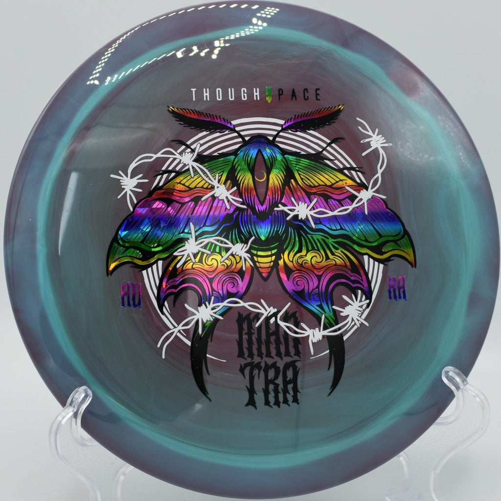 Thought Space Mantra driver holding a straight line with gentle fade at Vista Del Camino Disc Golf Course in Scottsdale, Arizona