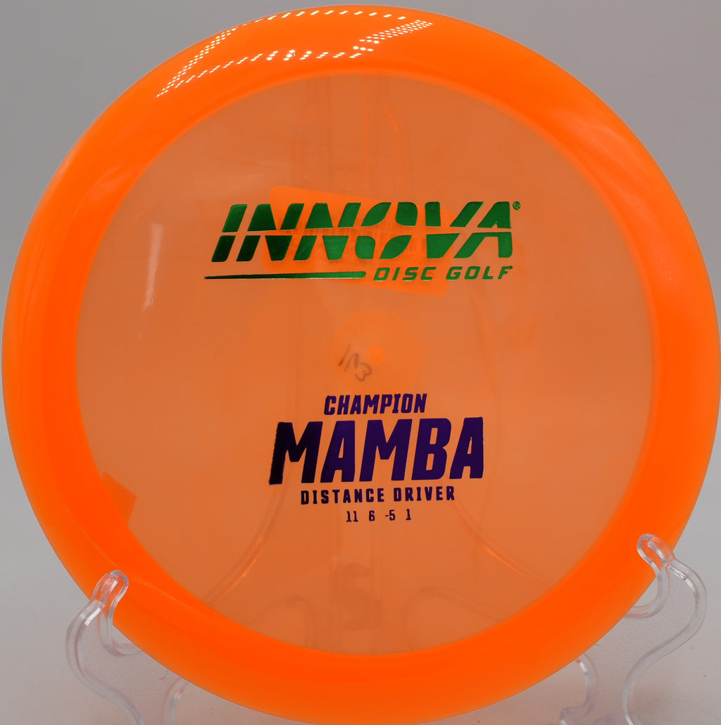 Controlled turnover shot using the Champion Mamba at Sabattus Disc Golf Course in Maine