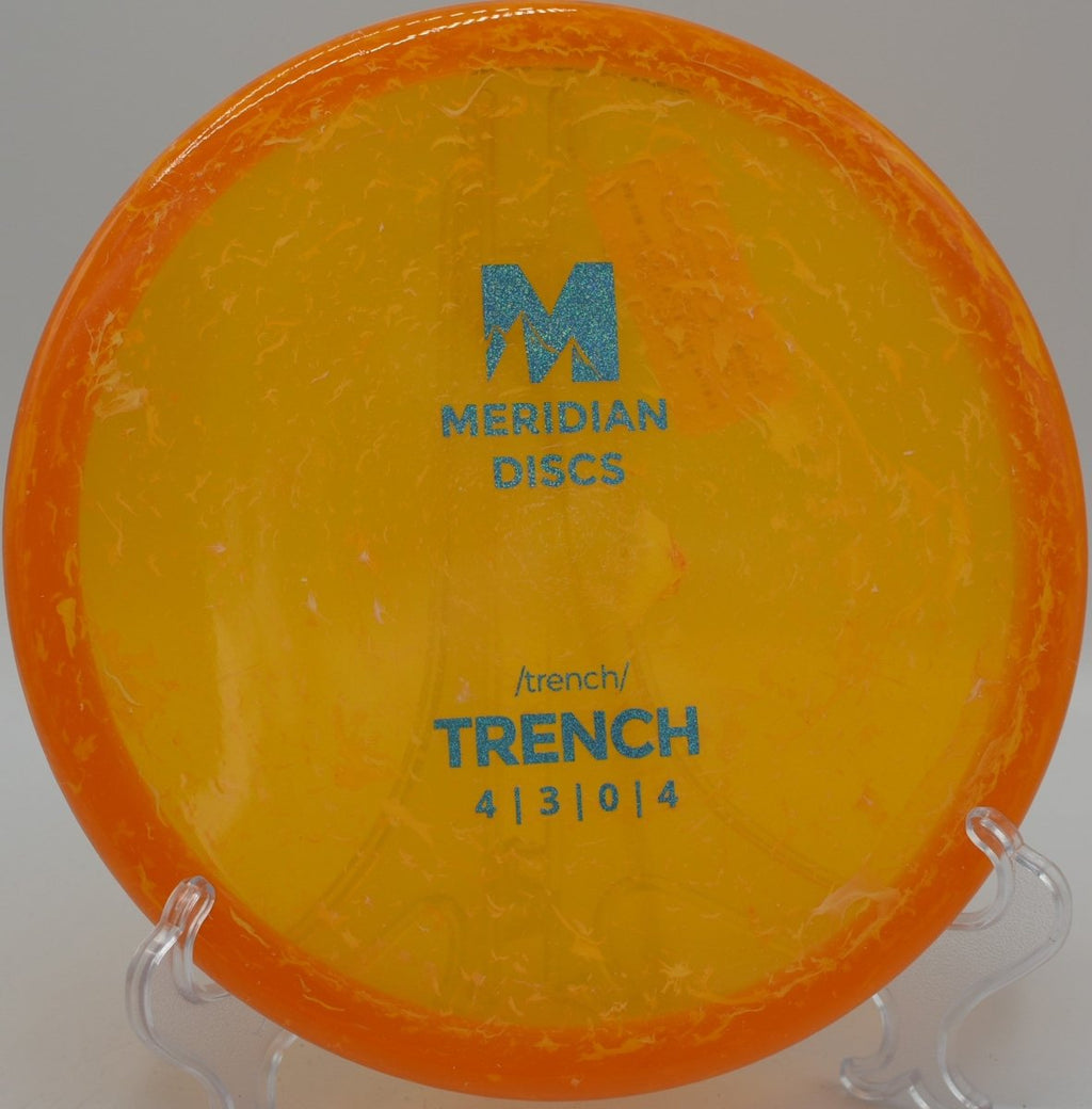 Marbled Clarus Trench forehand scramble line at Blue Ribbon Pines Disc Golf Course in East Bethel, Minnesota