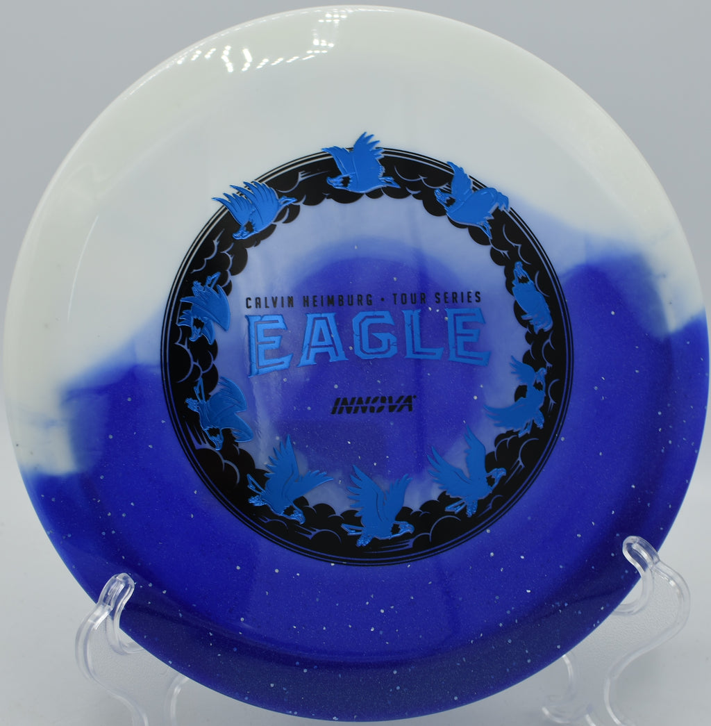 Calvin Heimburg Eagle disc golf driver holding straight flights at Branson Trails Disc Golf Course, Branson, Missouri