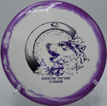 2024 Kristin Tattar Gold Orbit Claymore Latitude 64° stable midrange carving fairways at Milo McIver Disc Golf Course in Estacada, Oregon.
