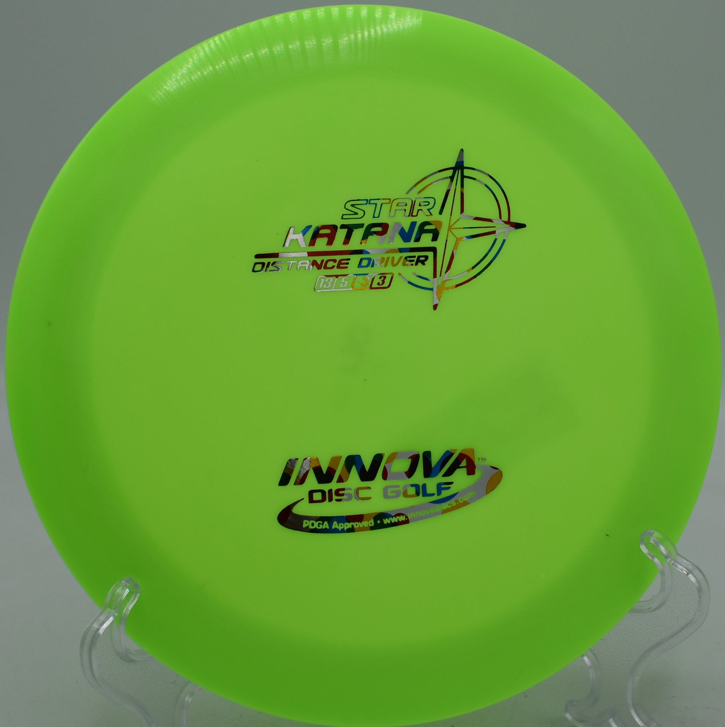 Innova Star Katana distance driver launched on a max-distance flex line at Maple Hill Disc Golf Course in Leicester, Massachusetts