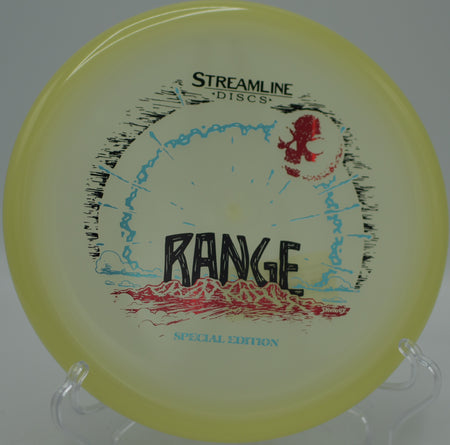 Streamline Eclipse Glow Range glowing bright during a night round at Milo McIver Disc Golf Course in Estacada, Oregon.