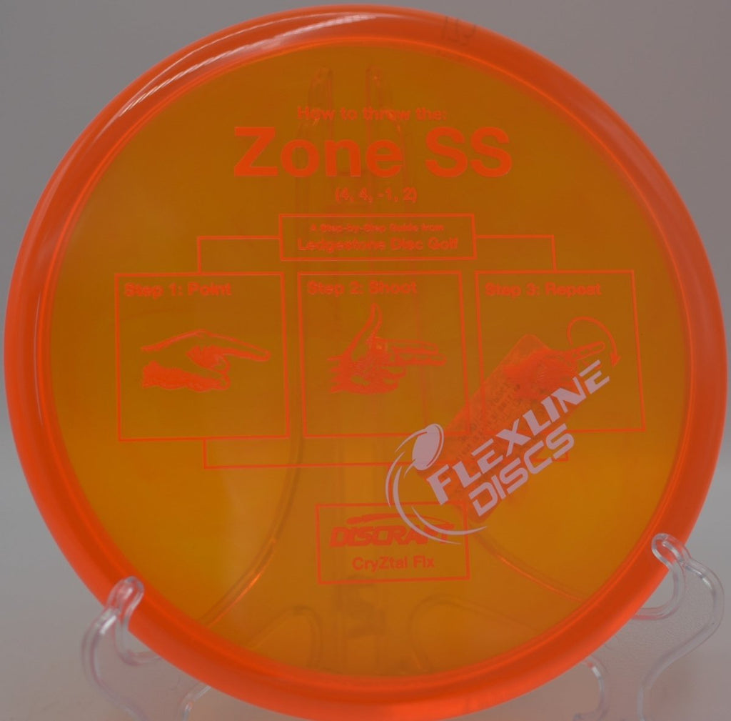 Zone SS CryZtal FLX putter delivering clean angle control at Rolling Knolls Disc Golf Course in Elgin, Illinois