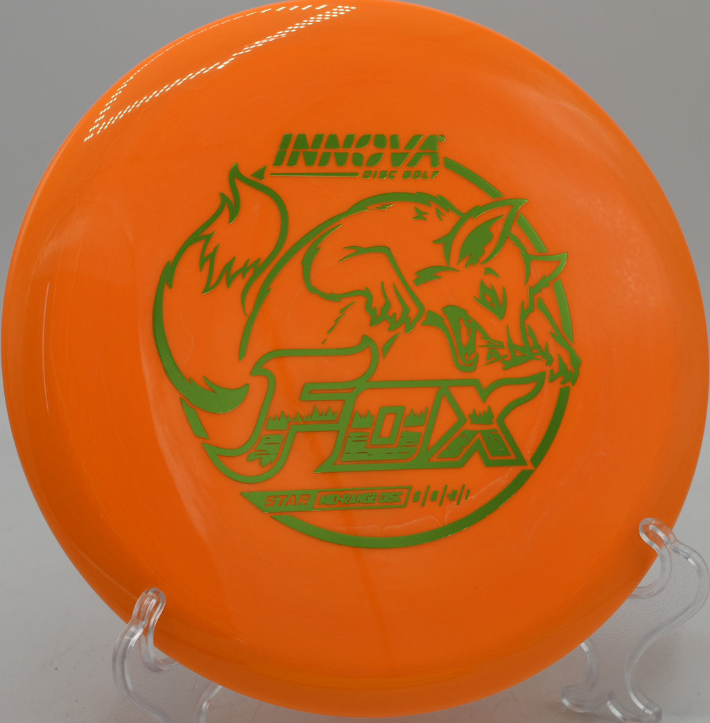 Innova Star Fox workhorse midrange floating to the pin at Maple Hill Disc Golf Course in Leicester, Massachusetts.