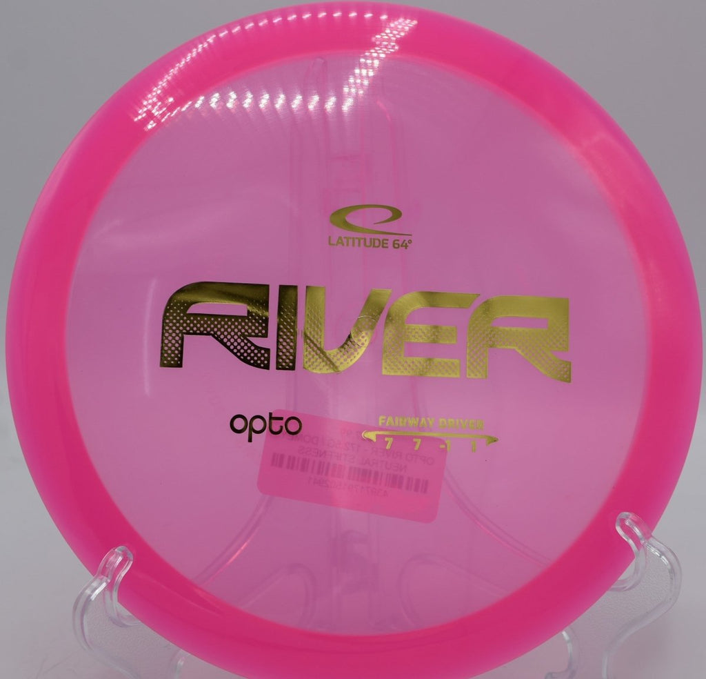 Latitude 64 Opto River fairway driver carrying clean line at Rolling Hills Disc Golf Course in Ypsilanti Michigan