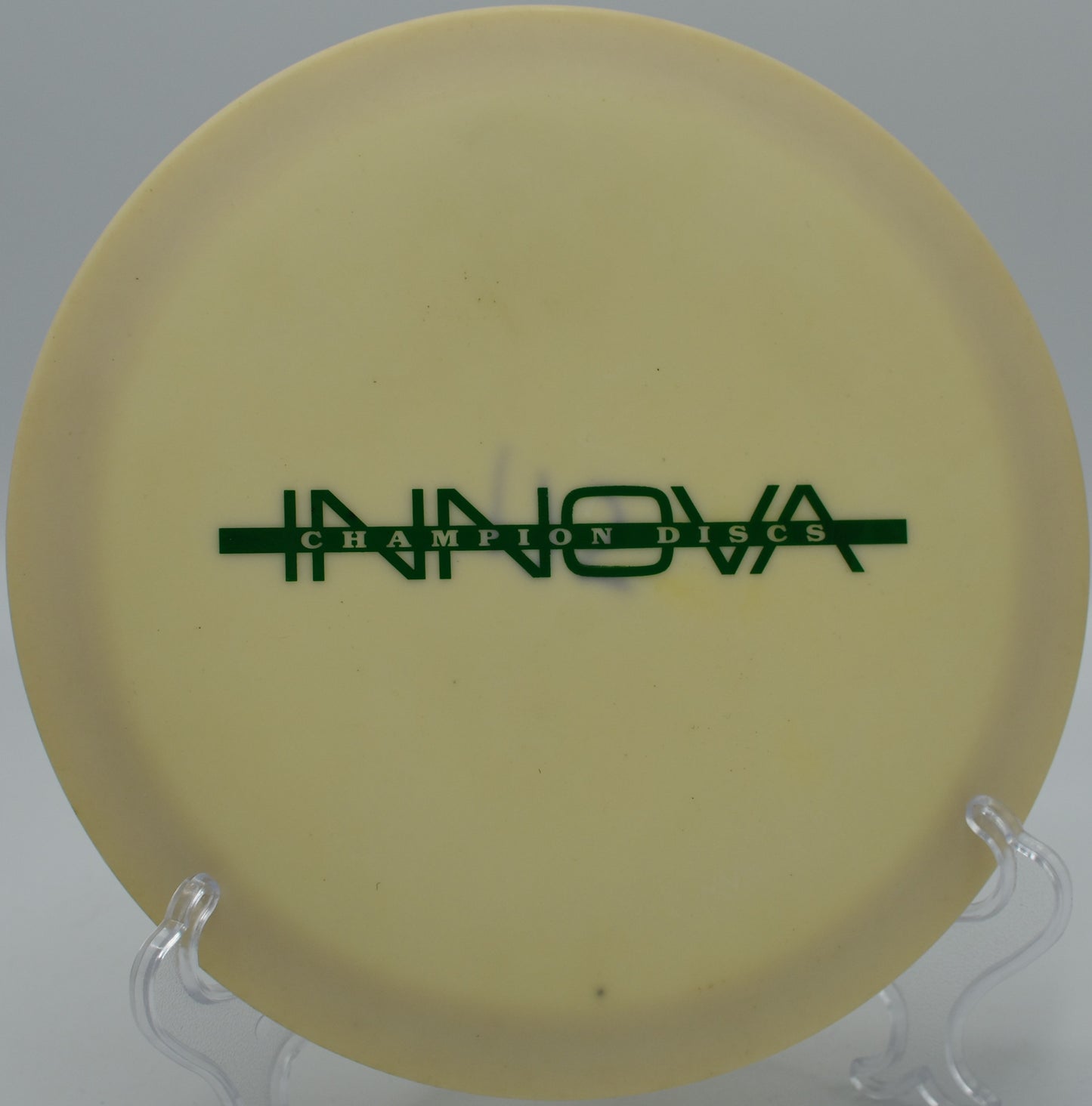 Innova Proto Banshee fading hard toward the basket on Hole 6 at Idlewild Disc Golf Course, Burlington, Kentucky.