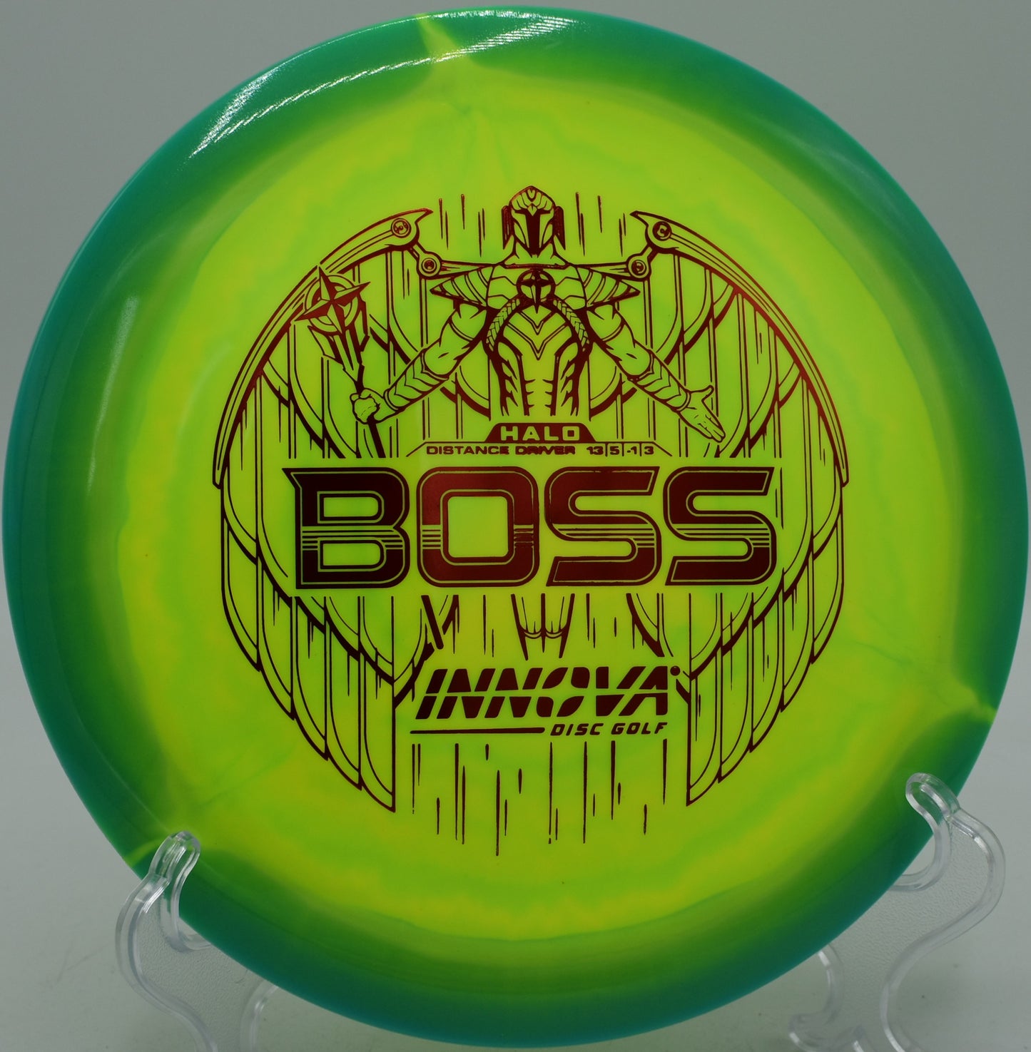 Halo Star Boss max-distance driver shaping a wide S-curve at Northwood Black in Morton, Illinois