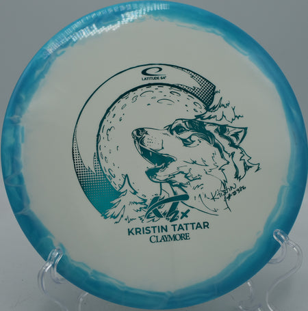 Kristin Tattar 2024 Gold Orbit Claymore Latitude 64° midrange shaping turnovers at Roland Park Disc Golf Course in Akron, Pennsylvania.