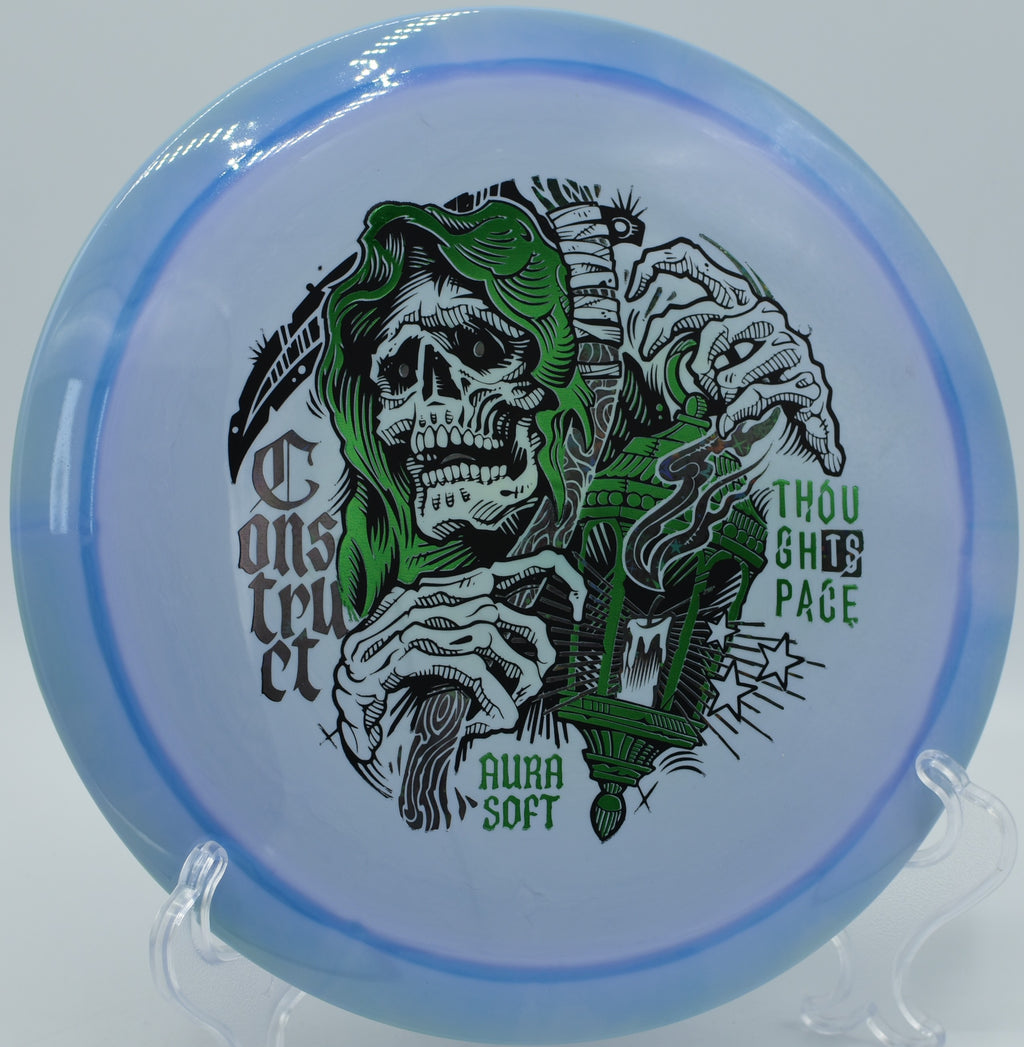 Aura Soft Construct controlled hyzer release with dependable finish at Hudson Mills DGC in Dexter, MI