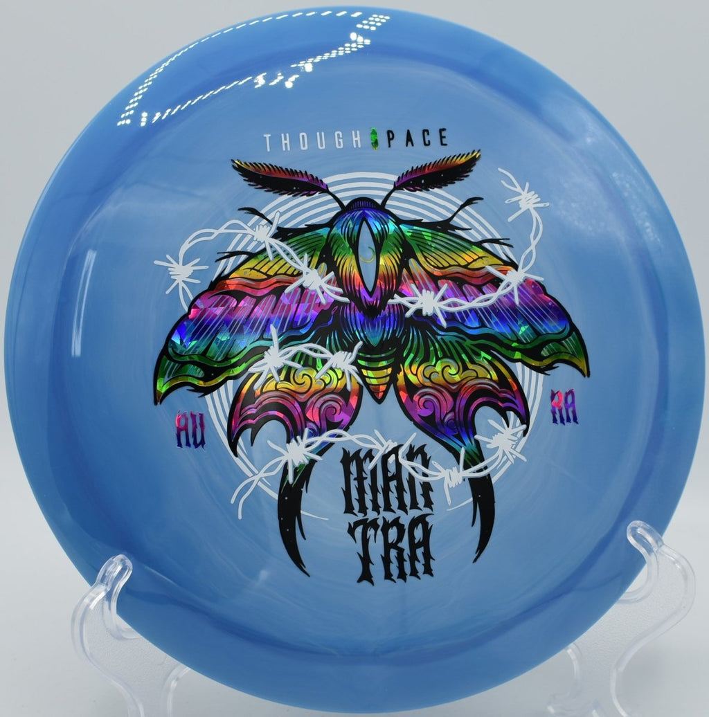 TSA Mantra driver driving a clean backhand line with glide at Murray Park Disc Golf Course in Little Rock, Arkansas